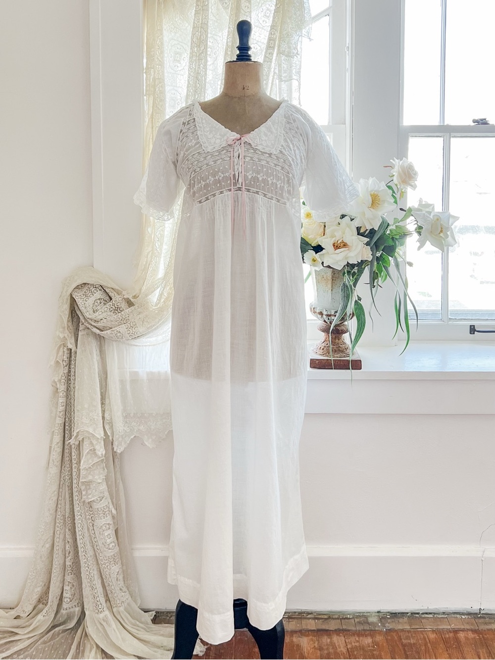 Edwardian Maternity Nightgown Nursing Nightgown Size L/XL - Picture 7 of 15